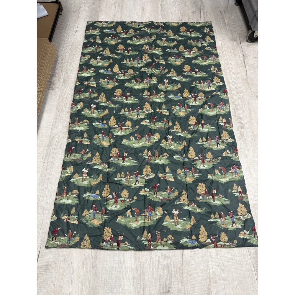 Vintage Reversible Golf Quilt Country Club Paisley Throw Blanket 67x41